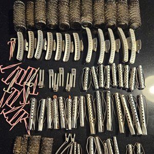 VINTAGE hair curlers, Wave clips ect